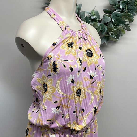 NWT Loft Beach Floral Halter Neck Knit Shorts Romper with Pockets S - Picture 8 of 16